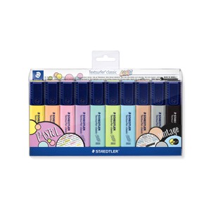 Imagen de Pack de 10 marcadores fluerescentes CLASSIC 364 PASTEL & VINTAGE en colores surtidos, STAEDTLER.