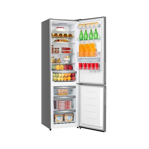 Frigorífico combi 201cm HISENSE RB440N4GWD NO FROST, clasificación energética: D, H: 201cm, A: 60cm, F: 59cm, capacidad total: 434L. Acabado Cristal