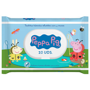 Imagen de PEPPA PIG Toallitas húmedas infantiles para la limpieza de cara y manos PEPPA PIG 20 uds.