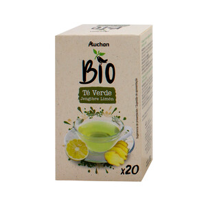 Imagen de ALCAMPO ECOLÓGICO Té verde jengibre limón Bio 20 uds. 30 g.