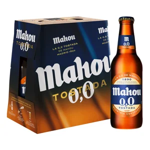 MAHOU Cervezas 0,0 % tostadas pack 6 uds. x 25 cl