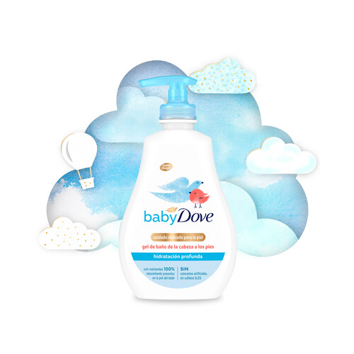 DOVE Gel de baño de la cabeza a los pies, con acción hidratación profunda DOVE Baby 400 ml.
