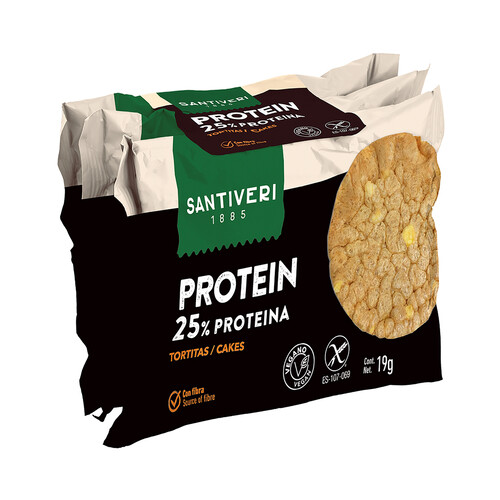 SANTIVERI Tortitas con 25% proteinas 3 uds. 57 g.