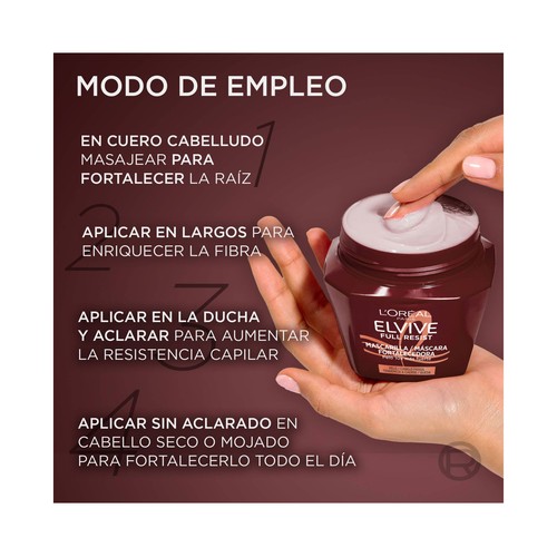 ELVIVE Full resist Mascarilla capilar fortalecedora para cabellos frágiles con tendencia a caerse 310 mlm.