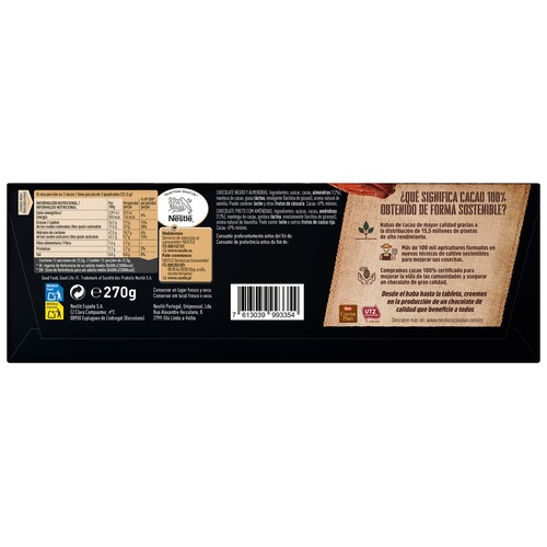 NESTLÉ Dark Chocolate negro con almendras 270 g.