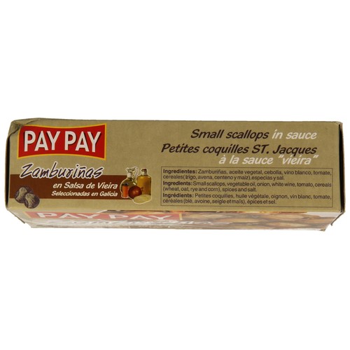 PAY PAY Zamburiñas en salsa de vieira lata de 60 g.