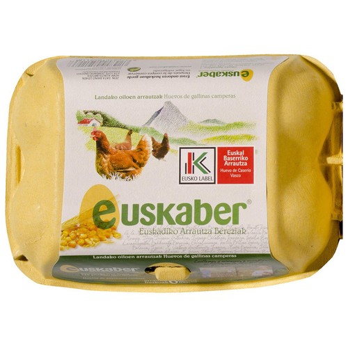 EUSKABER Huevos de gallinas camperas clase M y cat. A 6 uds.