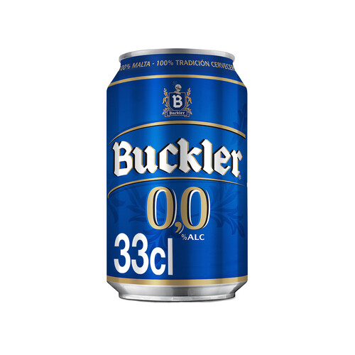 Cerveza sin alcohol (0,0% Vol.) BUCKLER lata de 33 cl.
