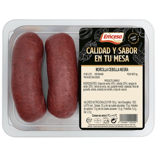 EMCESA Bandeja de morcillas negras de cebolla