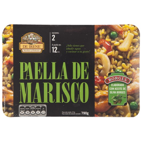 DE IRENE Paella de marisco, elaborada con aceite de oliva Borges 415 g.