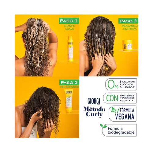 GIORGI Método curly paso 3 Gel definidor y reactivador, anti-encrespamiento 250 ml.