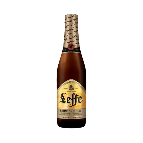 Cerveza rubia tipo abadía Belga LEFFE BLOND botella 33 cl.