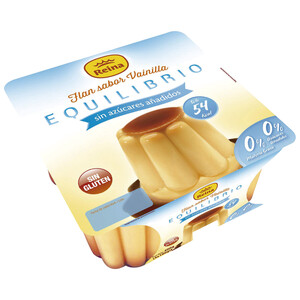 Imagen de REINA Flan de vainilla sin azúcares añadidos REINA pack de 4 uds de 100 gr
