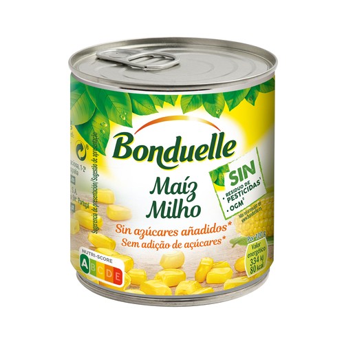 BONDUELLE Maíz dulce sin azúcares añadidos 140 g.