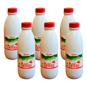 Imagen de AUCHAN Leche de vaca entera 6 x 1,5 l Producto Alcampo.