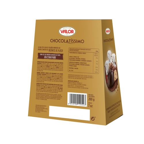 VALOR CHOCOLATÍSSIMO Bombones de chocolate puro y chocolate con leche 200 g.