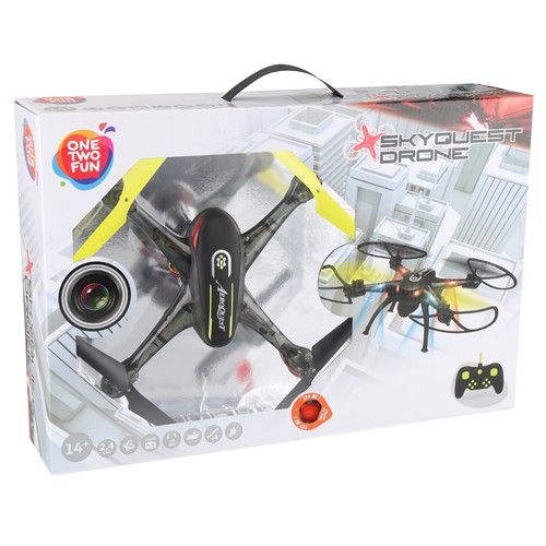 Dron con cámara 40cm. Juguete con batería de lítio, luces y 2.4gHz, ALCAMPO.