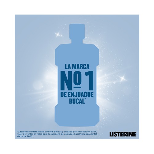 LISTERINE Enjuague bucal sin alcohol, con acción blanqueadora y sabor a menta 1 l.