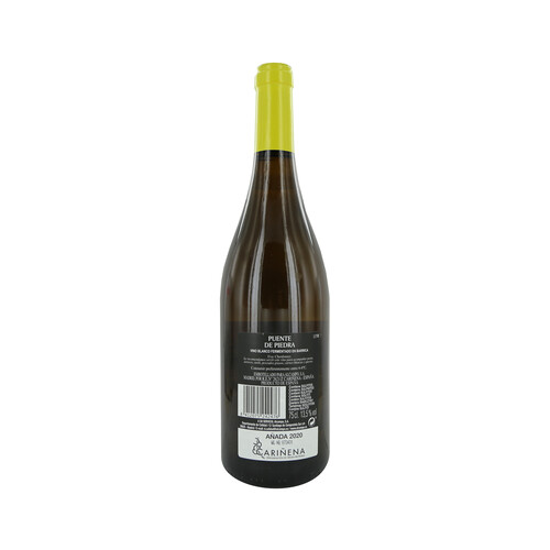 PUENTE DE PIEDRA  Vino blanco fermentado en barrica con D.O. Cariñena PUENTE DE PIEDRA botella de 75 cl.