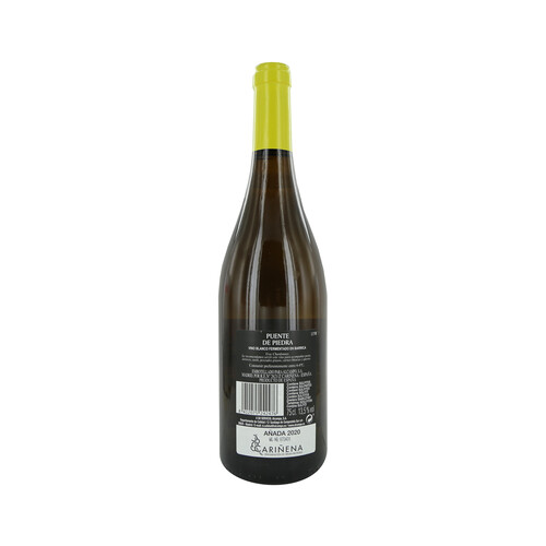 PUENTE DE PIEDRA Vino blanco Chardonnay fermentado en barrica con D.O. Cariñena botella de 75 cl.