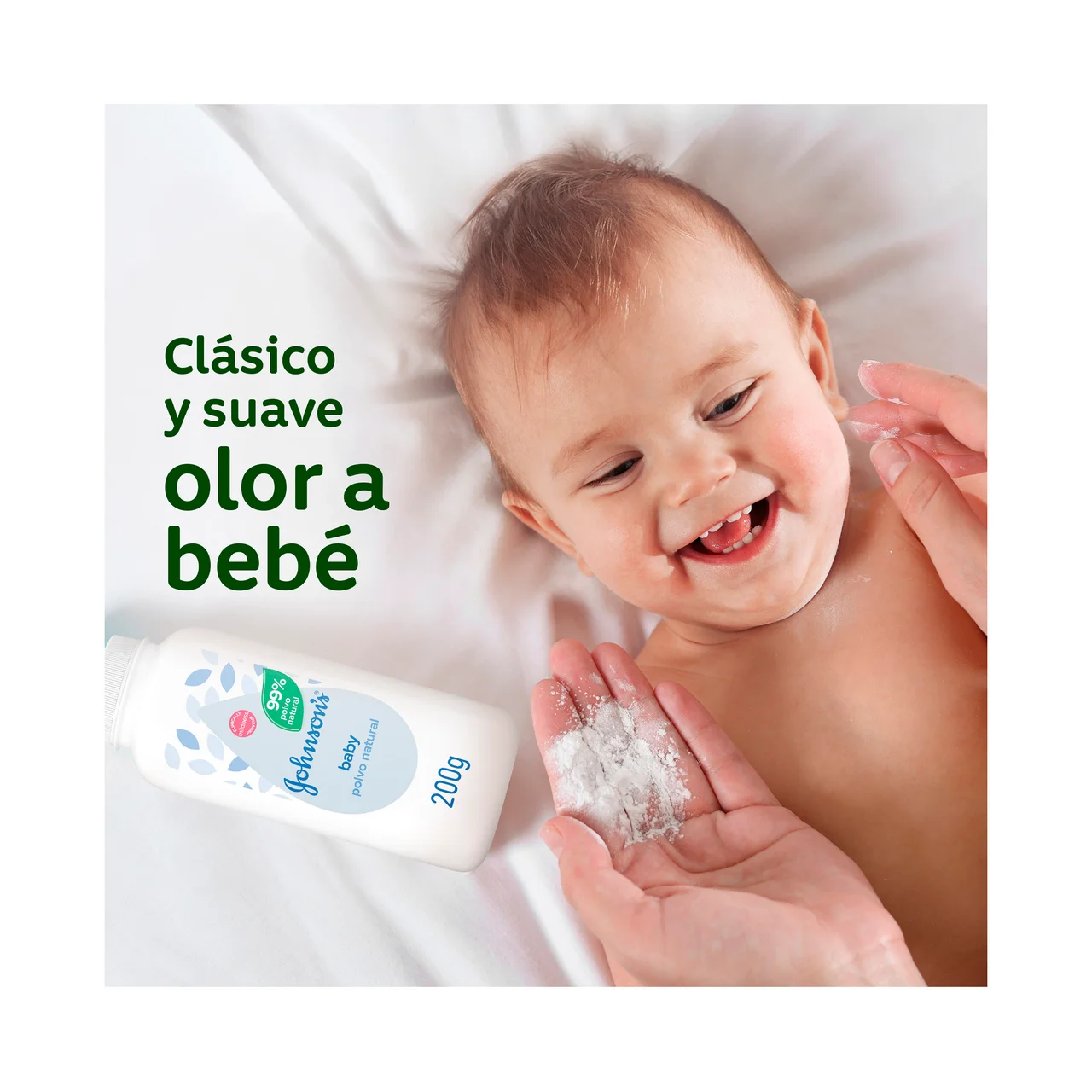 JOHNSON´S Baby Polvo para toda la familia, 99% natural, para pieles sensibles 200 g.
