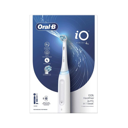 Cepillo de dientes eléctrico Braun ORAL-B iO SERIE 4, Bluetooth, sensor de presión, 4 modos de limpieza, 