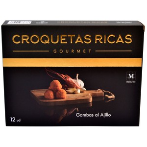 Imagen de CROQUETAS RICAS Gourmet Croquetas congeladas de gambas al ajillo 12 uds.