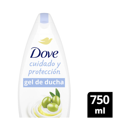 Gel de baño o ducha con 1/4 de crema hidratante DOVE Cuidado y protección 750 ml.