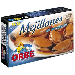 Imagen de ORBE Mejillones en escabeche 14/18 piezas.