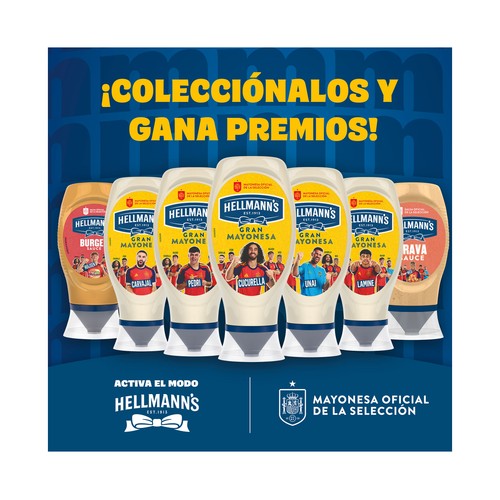 HELLMANN"S Salsa  Mayonesa formato  bote bocabajo, 430 ml.