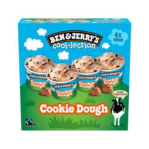 BEN & JERRY"S Helado sabor cookie dough multipack 4 x 100 ml 288 gr.