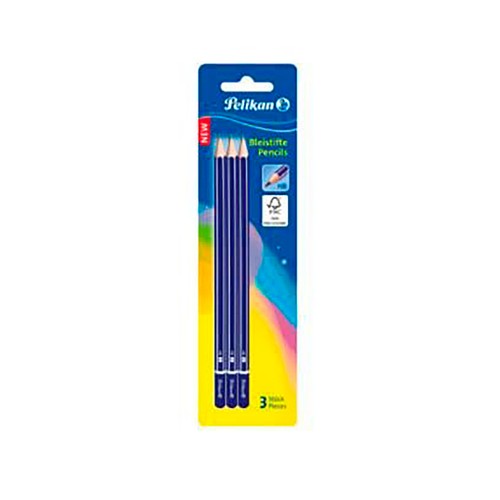 3 Lápices grafito HB, PELIKAN.