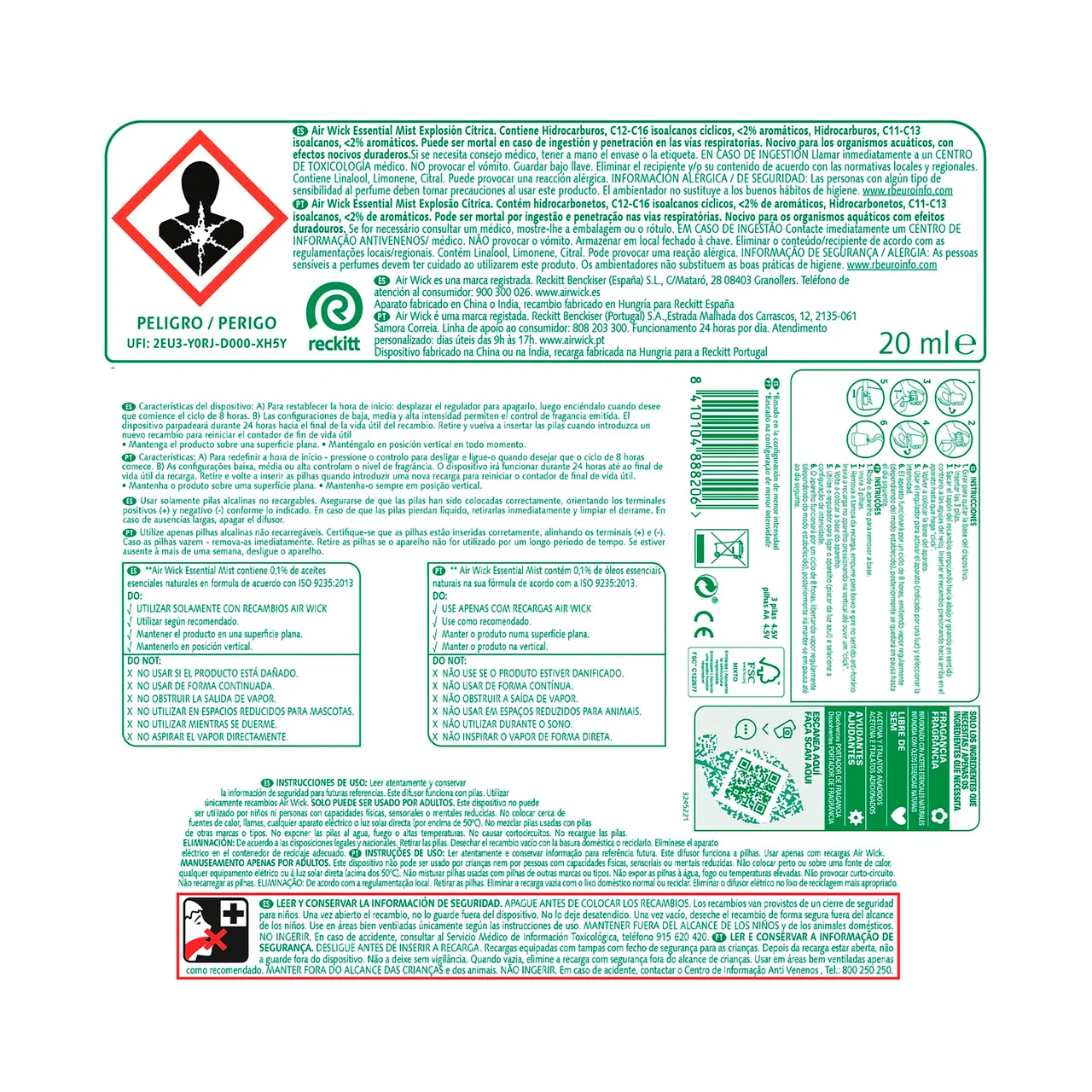 Essential mist Ambientador difusor de aceites esenciales explosión cítrica energizante.