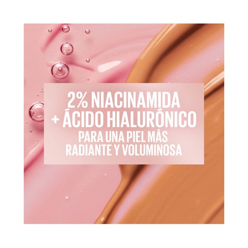 MAYBELLINE Lifter plump & glow tono 114 Base de maquillaje fundente con FPS 15.