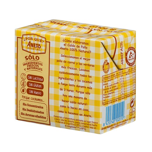 ANETO Caldo natural de pollo 500 ml.