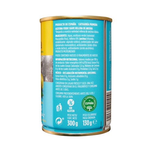 JOLCA Aceituna rellena de anchoa suave 130 g.