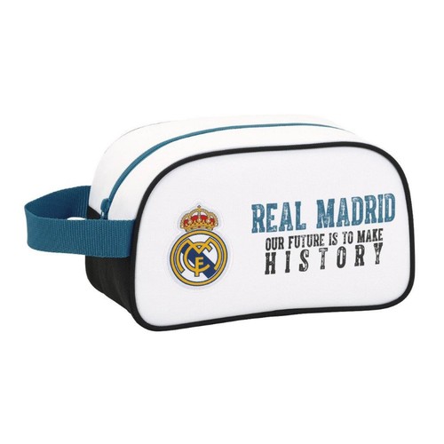 REAL MADRID Neceser con cierre de cremallera y diseño futbolero.