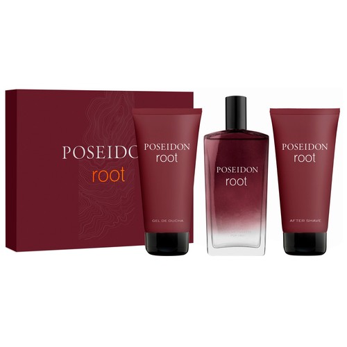 POSEIDON Root Estuche de colonia, gel y after shave para hombre.