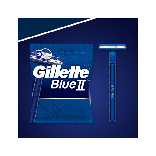 GILLETTE Cuchilla de afeitar desechable, con cabezal fijo de doble hoja GILLETTE Blue II 20 uds