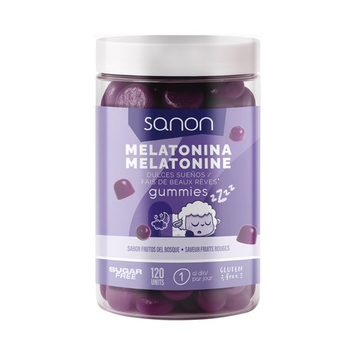 SANON Dulces sueños Gominolas (gummies) de melatonina con sabor a frutos rojos 120 uds.