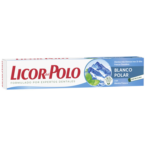 LICOR DEL POLO Pasta de dientes con acción blanqueante y frescor extremo LICOR DEL POLO Blanco polar 75 ml.