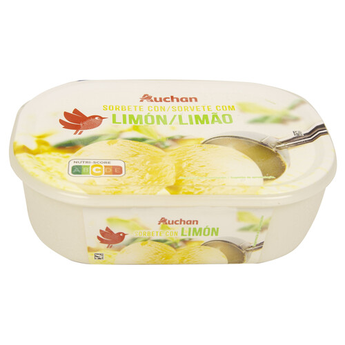 AUCHAN Tarrina de helado de sorbete de limón 1 l. Producto Alcampo