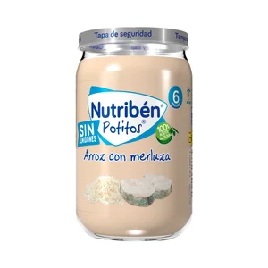 NUTRIBÉN Potitos® de arroz con merluza a partir de 6 meses 235 g.