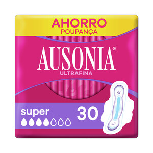 Imagen de AUSONIA Compresas ultrafinas super con alas AUSONIA 30 uds.