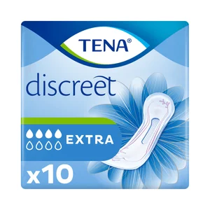 TENA Compresas de incontinencia extra, para pérdidas de orina moderadas o severas TENA Discreet 10 uds.