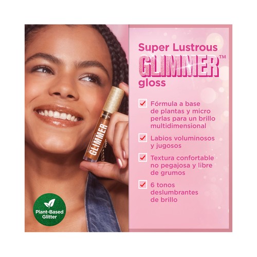 REVLON Super lustrous glimmer tono glossrose Brillo de labios con efecto multidimensional.