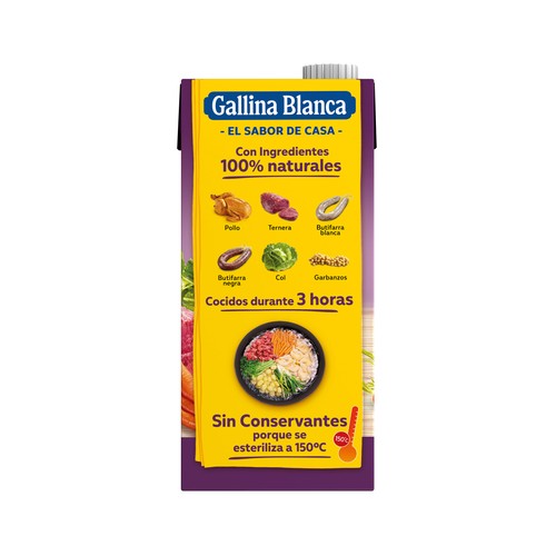 GALLINA BLANCA 100% Natural Caldo casero escudella 1 l.