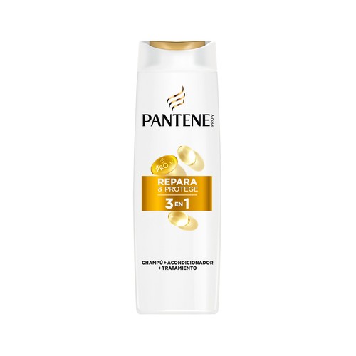 PANTENE Pro-v repara y protege Champú + acondicionador + tratamiento para cabellos secos, débiles y dañados 500 ml.