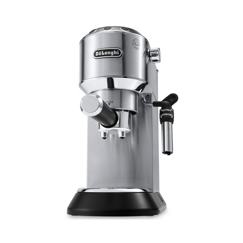 Cafetera espresso DE`LONGHI Dedica EC 685.M metal, presión 15 bar, café molido o monodosis, depósito 1,3L, calienta tazas.