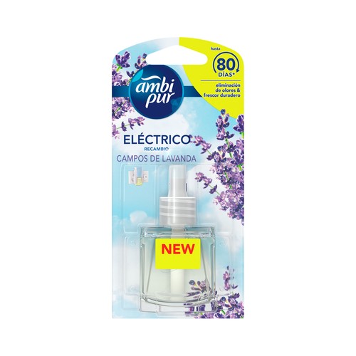 AMBIPUR Recambio de ambientador con aroma a Campos de Lavanda AMBIPUR .21,5 ml.